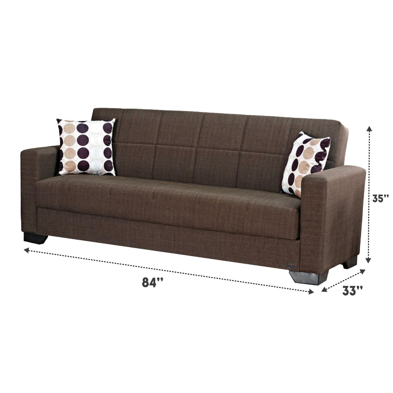 Vermont 82 in. Convertible Sleeper Sofa in Brown with Storage - Gate FurnitureSleeper Sofa