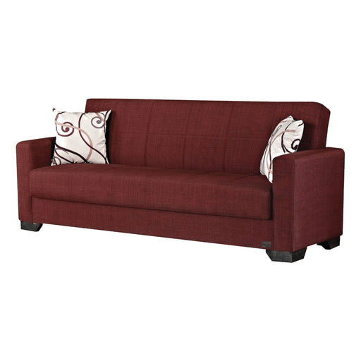 Vermont 82 in. Convertible Sleeper Sofa in Burgundy with Storage - SB-VERMONT-BURGUNDY - Gate Furniture