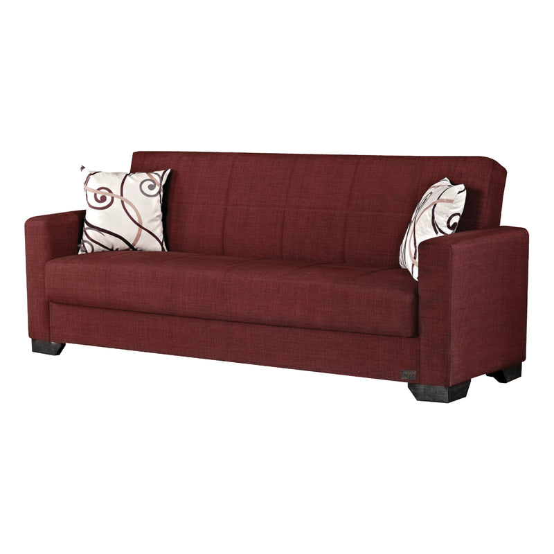 Vermont 82 in. Convertible Sleeper Sofa in Burgundy with Storage - Gate FurnitureSleeper Sofa