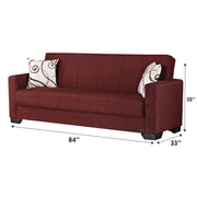 Vermont 82 in. Convertible Sleeper Sofa in Burgundy with Storage - Gate FurnitureSleeper Sofa