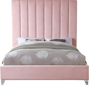 Via Velvet King Bed Pink - Gate FurnitureKing Bed