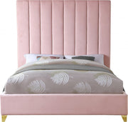 Via Velvet King Bed Pink - Gate FurnitureKing Bed