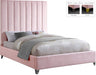 Via Velvet King Bed Pink - ViaPink-K