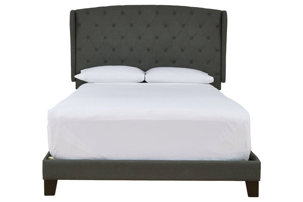 Vintasso Charcoal Queen Upholstered Bed - B089-881 - Gate Furniture