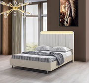 Viola Cream High Gloss Lacquer 4 pc Queen Bedroom Set - VIOLABEDROOM-4PCQ