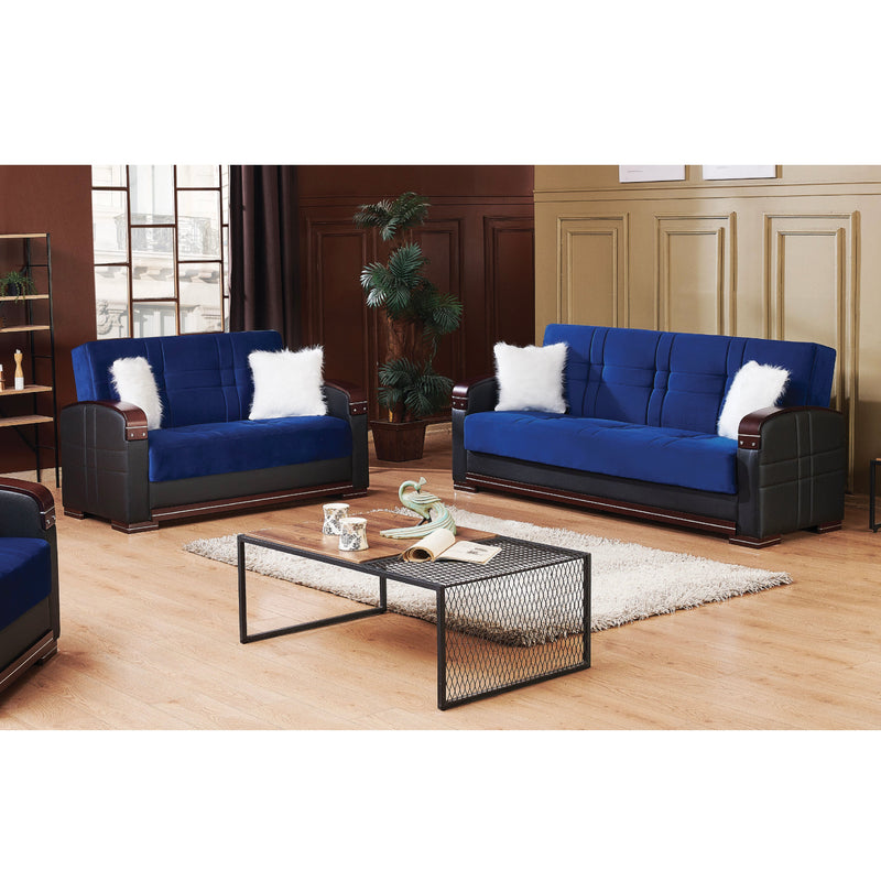 Virginia 89 in. Convertible Sleeper Sofa in Blue with Storage - Gate FurnitureSleeper Sofa