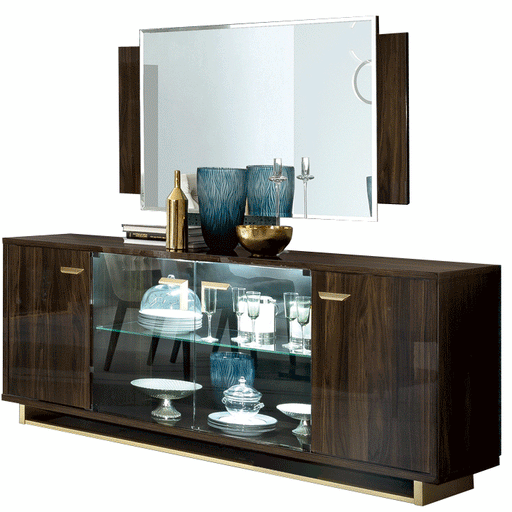 Volare 4 Door Buffet W/Mirror Set - Gate Furniture