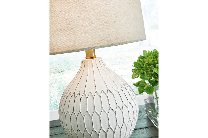 Wardmont White Table Lamp - Gate FurnitureTable Lamp