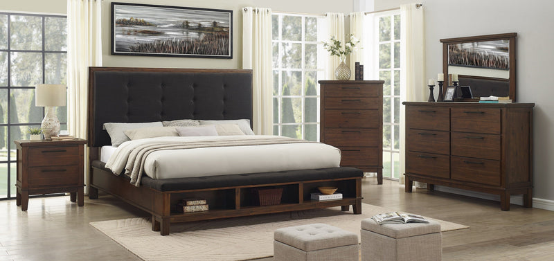 Watson Brown Upholstered Storage Panel Bedroom Set - Gate FurnitureBedroom Set