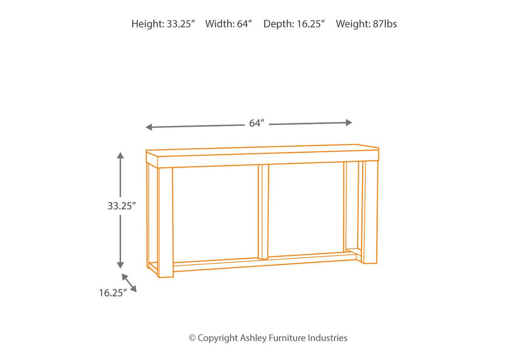 Watson Dark Brown Sofa/Console Table - T481-4 - Gate Furniture
