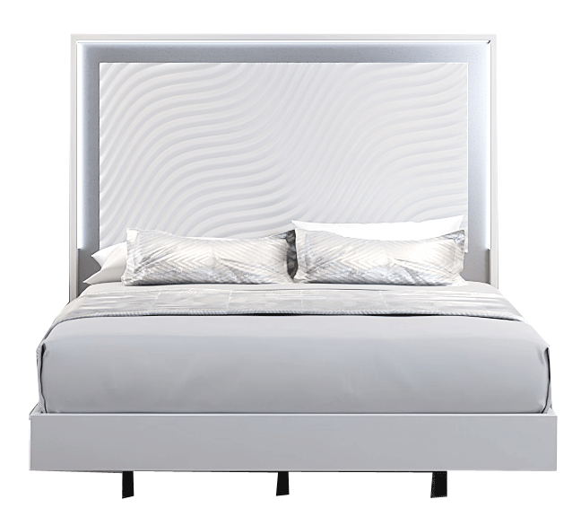 Wave Bed White Queen - Gate Furniture