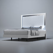 Wave Bed White Queen - Gate FurnitureQueen Bed