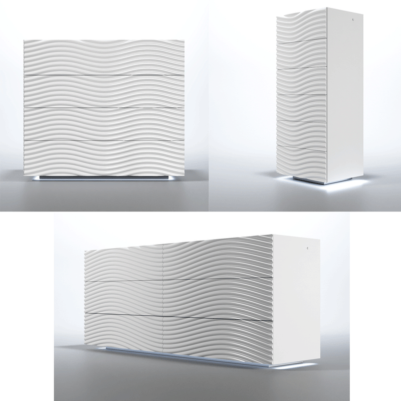 Wave Dressers/Chest White Set - Gate Furniture