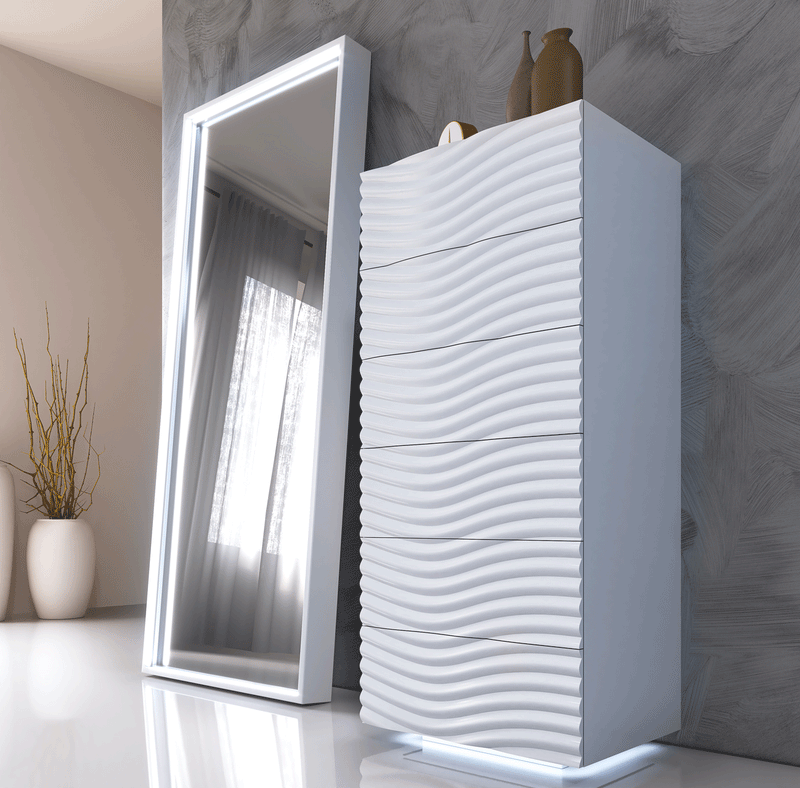 Wave Dressers/Chest White Set - Gate Furniture