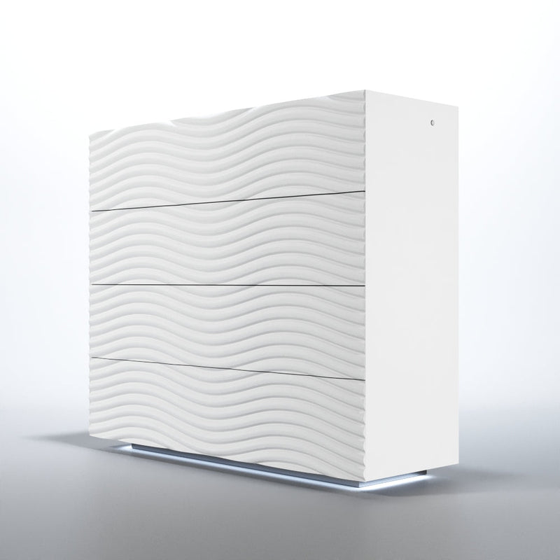 Wave Dressers/Chest White Set - Gate Furniture