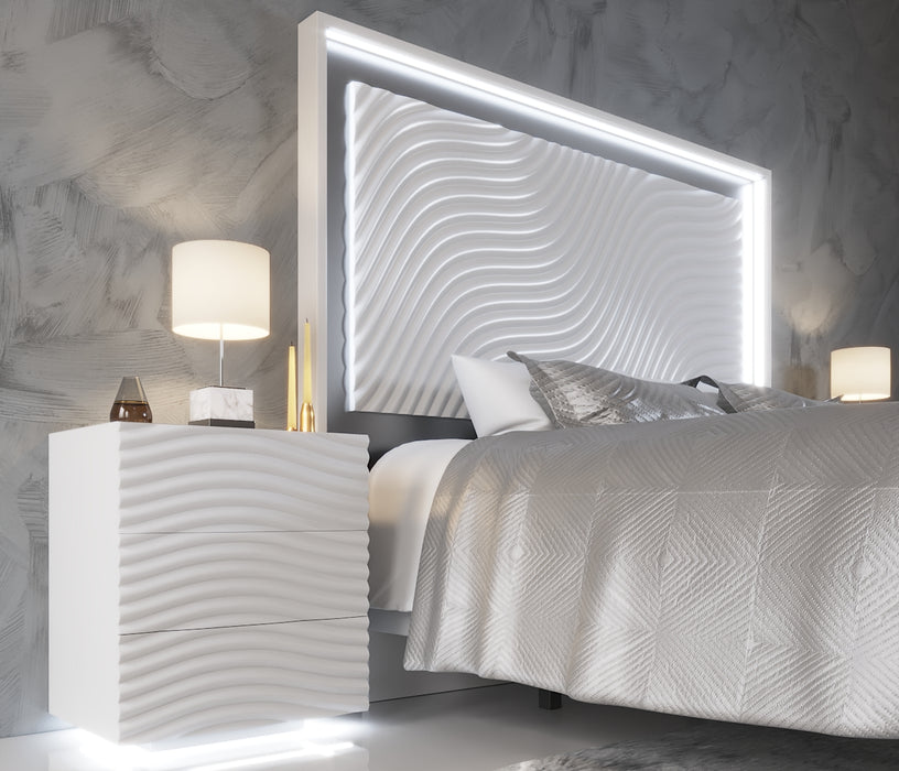 Wave Nightstand White Set - Gate Furniture