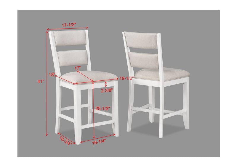 Wendy White Counter Height Dining Set - Gate FurnitureCounter Height Set