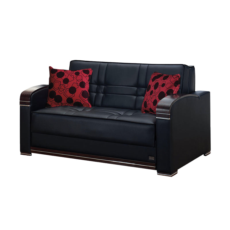 Westchester 64 in. Convertible Pull Out Loveseat in Black - Gate FurnitureLoveseat