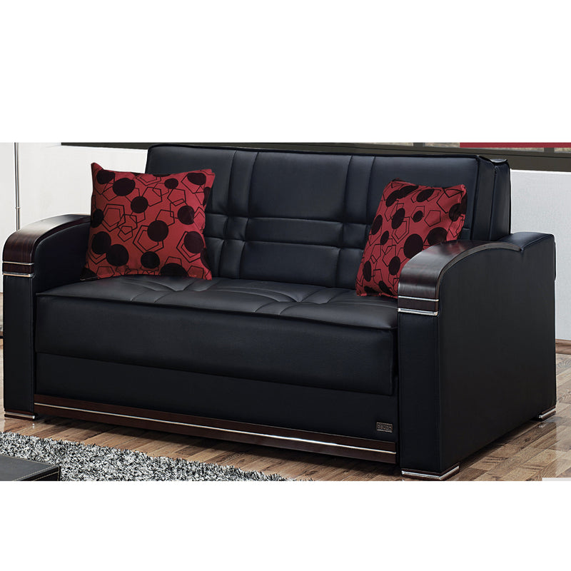 Westchester 64 in. Convertible Pull Out Loveseat in Black - Gate FurnitureLoveseat