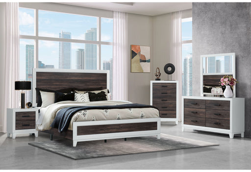 Lisbon Oak/White King Bed Group - LISBON-OAK/WHITE-KBG - Gate Furniture