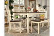 Whitesburg Brown/Cottage White Dining Bench - D583-00 - Gate Furniture