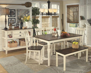 Whitesburg Brown - Cottage White Rectangular Dining Room Set - Gate FurnitureDining Room Set