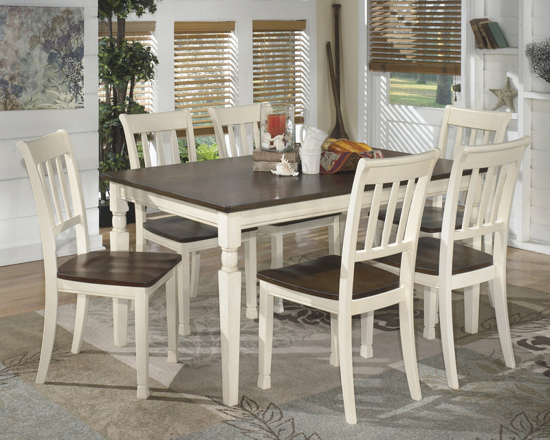 Whitesburg Brown - Cottage White Rectangular Dining Room Set - Gate FurnitureDining Room Set