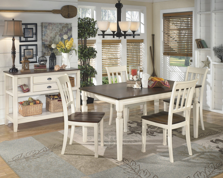Whitesburg Brown-Cottage White Rectangular Dining Room Set - Gate Furniture
