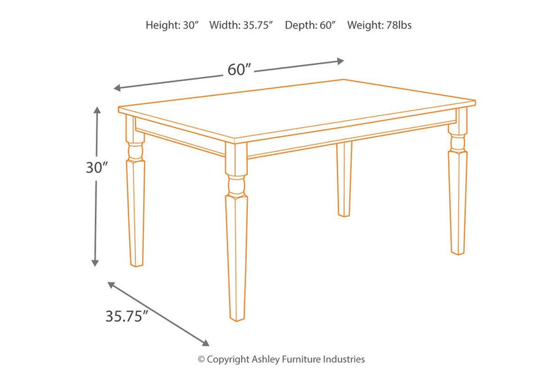 Whitesburg Brown/Cottage White Dining Table - Gate FurnitureDining Table