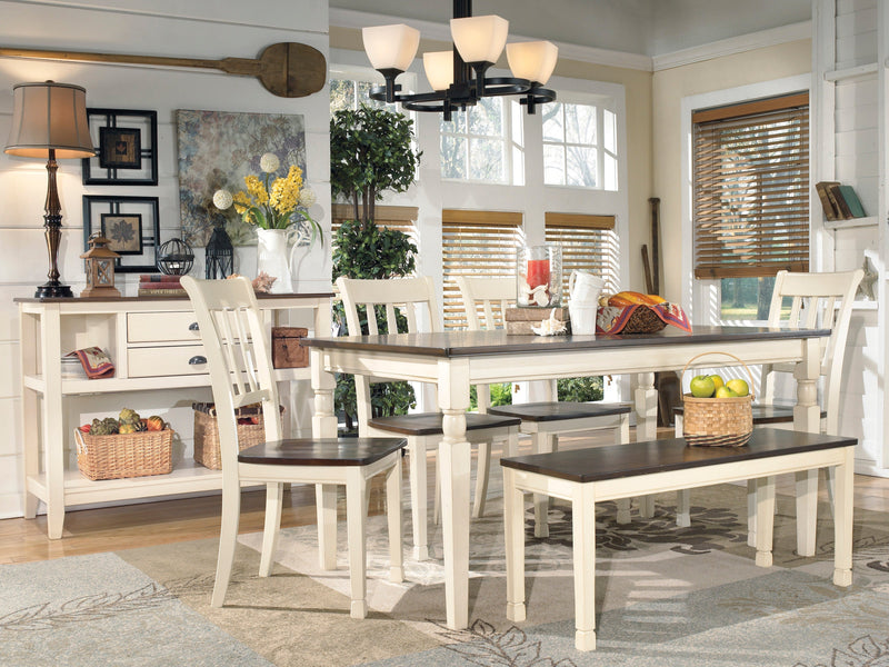 Whitesburg Brown/Cottage White Rectangular Dining Set - Gate FurnitureDining Room Set