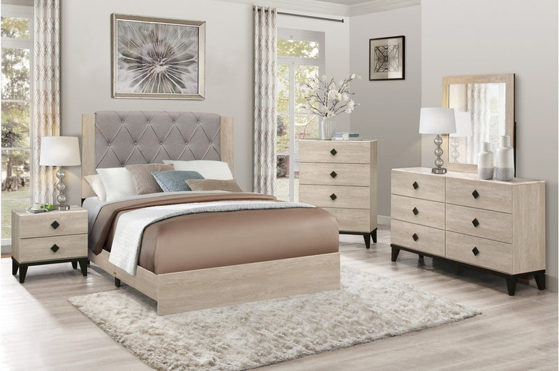 Whiting Natural Upholstered Panel Bedroom Set - Gate FurnitureBedroom Set
