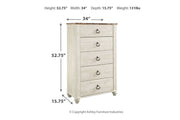 Willowton Two - tone Chest of Drawers - Gate FurnitureChest