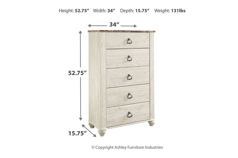 Willowton Two - tone Chest of Drawers - Gate FurnitureChest
