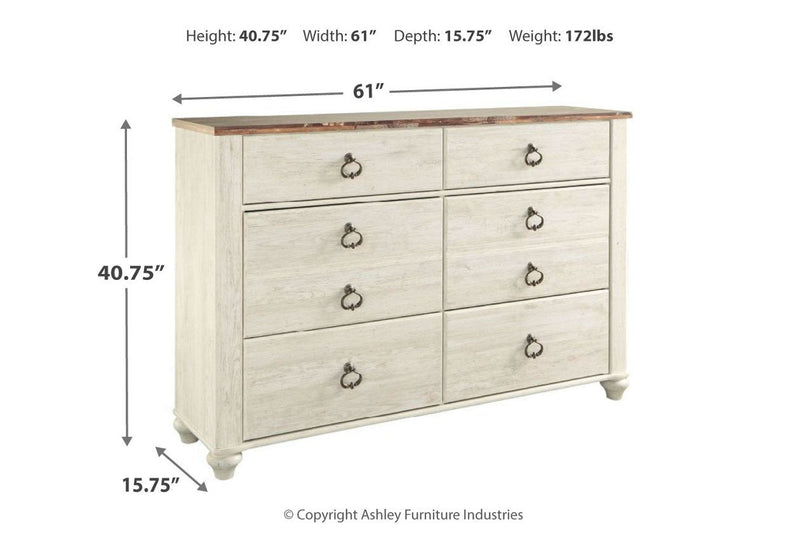 Willowton Two - tone Dresser - Gate FurnitureDresser