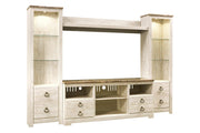 Willowton Whitewash 4 - Piece Entertainment Center - Gate FurnitureEntertainment Center