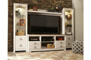Willowton Whitewash 4 - Piece Entertainment Center - Gate FurnitureEntertainment Center
