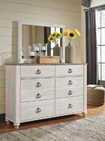 Willowton Whitewash Bedroom Mirror - Gate FurnitureMirror