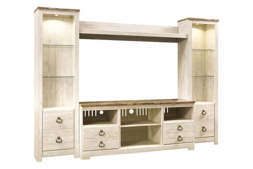 Willowton Whitewash Bridge - Gate FurnitureEntertainment Center