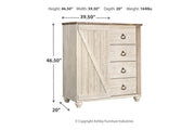 Willowton Whitewash Dressing Chest - Gate FurnitureChest
