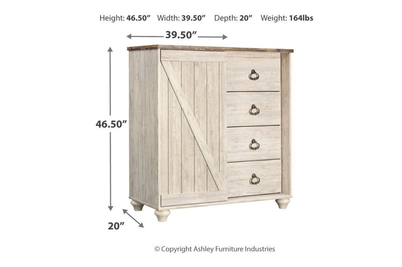 Willowton Whitewash Dressing Chest - Gate FurnitureChest