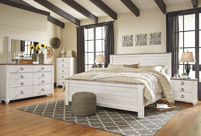 Willowton Whitewash Panel Bedroom Set - Gate FurnitureBedroom Set
