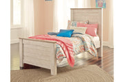 Willowton Whitewash Twin Panel Bed - Gate FurnitureTwin Bed