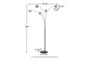 Winter Silver Finish Arc Lamp - Gate FurnitureFloor Lamps