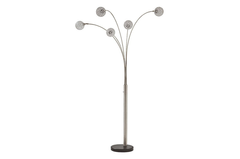Winter Silver Finish Arc Lamp - Gate FurnitureFloor Lamps
