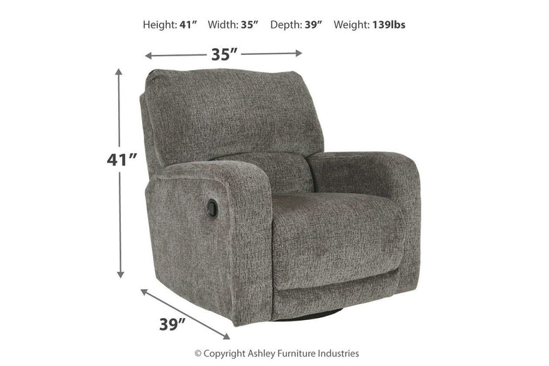 Wittlich Slate Swivel Glider Recliner - Gate FurnitureRecliner