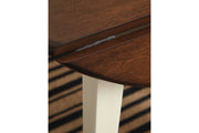 Woodanville Cream/Brown Dining Drop Leaf Table - Gate FurnitureDining Table
