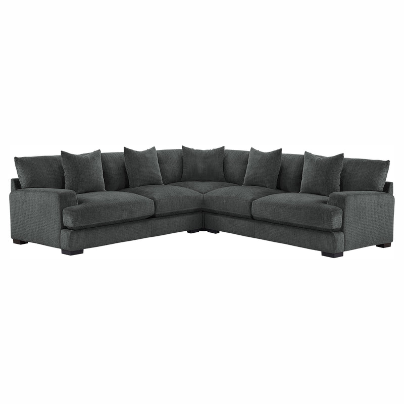 Worchester Dark Gray 3 - Piece Sectional - Gate FurnitureSectional