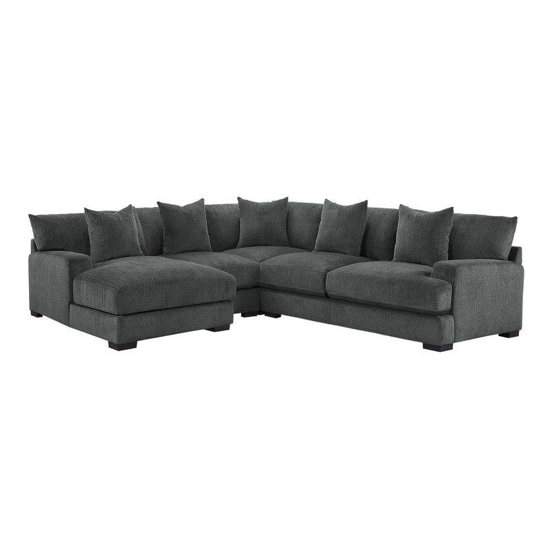 Worchester Dark Gray 4 - Piece LAF Modular Sectional - Gate FurnitureSectional