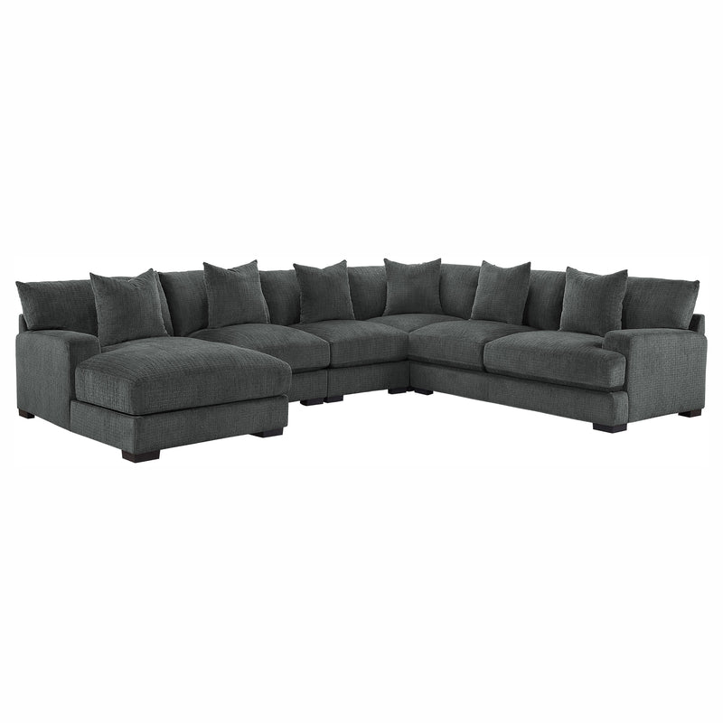 Worchester Dark Gray 5 - Piece LAF Modular Sectional - Gate FurnitureSectional