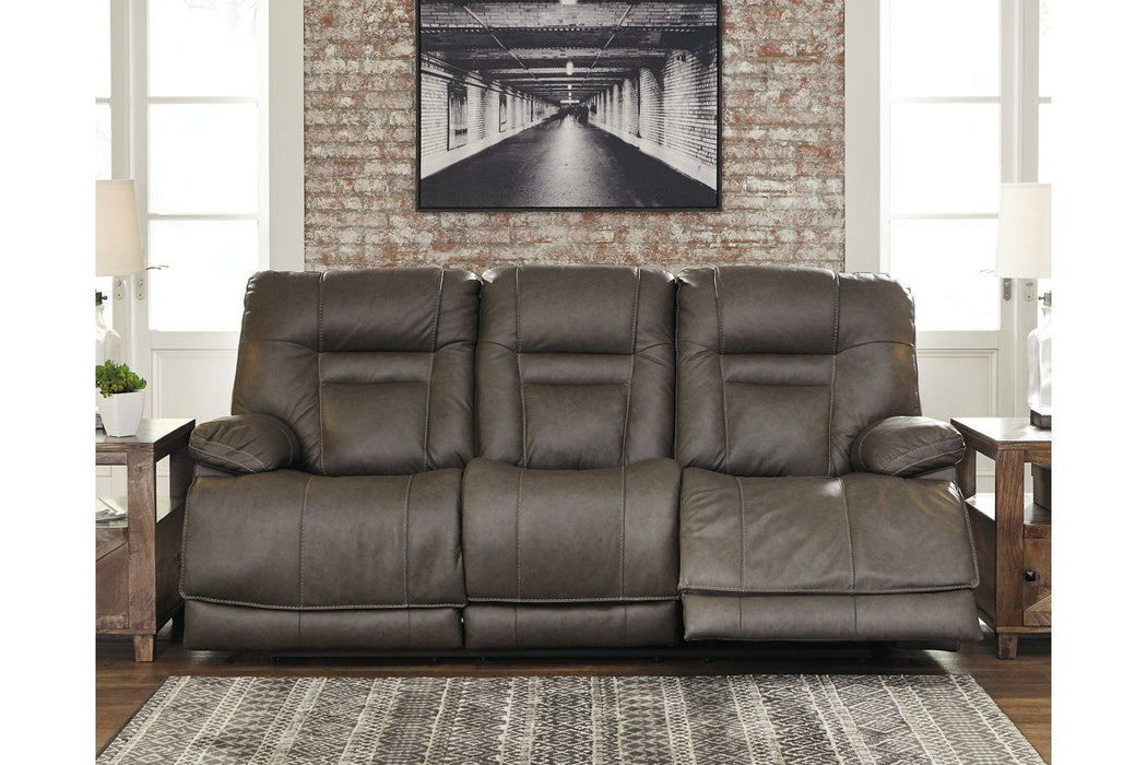 Wurstrow Smoke Power Reclining Sofa - U5460215 - Gate Furniture